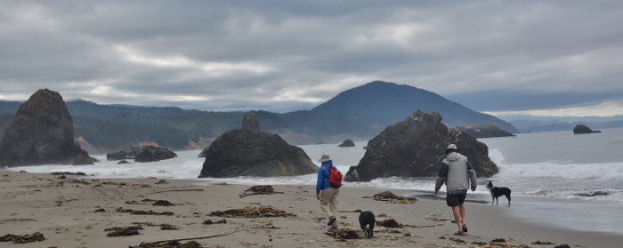 walking on the beach